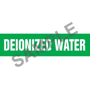 Deionized Water Pipe Marker - ASME/ANSI - Snap Tite, 9" x 8", Green Main Image