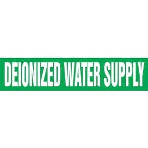 Deionized Water Supply Pipe Marker - ASME/ANSI