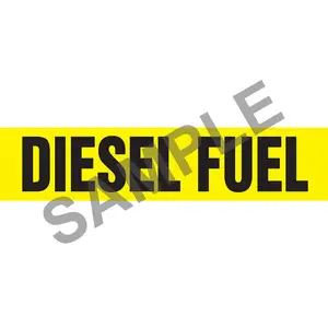 Diesel Fuel Pipe Marker - ASME/ANSI - Self-Stick, Vinyl, 2.5" x 12", Yellow Main Image