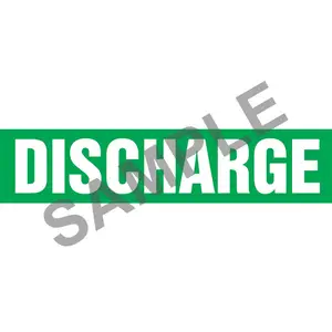 Discharge Pipe Marker - ASME/ANSI - Self-Stick, Vinyl, 2.5" x 12", Green Main Image