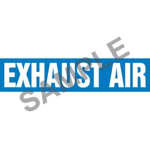 Exhaust Air Pipe Marker - ASME/ANSI - Self-Stick, Vinyl, 1.5" x 8", Blue Main Image