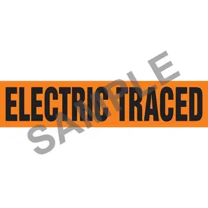 Electric Traced Pipe Marker - ASME/ANSI - Self-Stick, Vinyl, 1.5" x 8", Orange Main Image