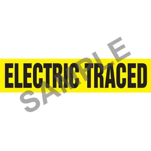 Electric Traced Pipe Marker - ASME/ANSI - Snap Tite, 6" x 8", Yellow Main Image