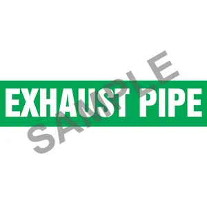 Exhaust Pipe - Pipe Marker - ASME/ANSI - Self-Stick, Vinyl, 4" x 24", Green Main Image