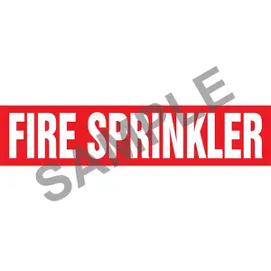 Fire Sprinkler Pipe Marker - ASME/ANSI - Self-Stick, Vinyl, 4" x 24", Red Main Image