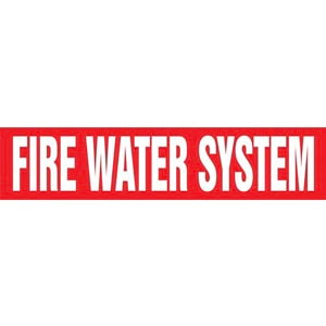 Fire Water System Pipe Marker - ASME/ANSI - Self-Stick, Vinyl, 1.5" x 8", Red Main Image
