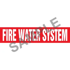 Fire Water System Pipe Marker - ASME/ANSI - Self-Stick, Vinyl, 1.5" x 8", Red Main Image