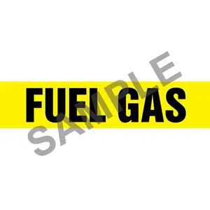 Fuel Gas Pipe Marker - ASME/ANSI - Self-Stick, Vinyl, 4" x 24", Yellow Main Image