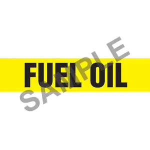 Fuel Oil Pipe Marker - ASME/ANSI - Self-Stick, Vinyl, 4" x 24", Yellow Main Image