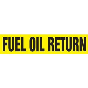 Fuel Oil Return Pipe Marker - ASME/ANSI - Self-Stick, Vinyl, 1.5" x 8", Yellow Main Image