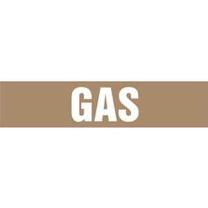 Gas Pipe Marker - ASME/ANSI - Self-Stick, Vinyl, 1" x 8", Brown Main Image