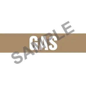 Gas Pipe Marker - ASME/ANSI - Self-Stick, Vinyl, 1" x 8", Brown Main Image
