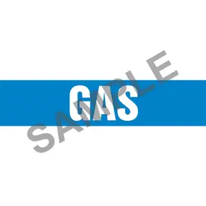 Gas Pipe Marker - ASME/ANSI - Self-Stick, Vinyl, 2.5" x 12", Blue Main Image