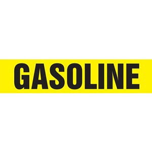 Gasoline Pipe Marker - ASME/ANSI - Self-Stick, Vinyl, 1.5" x 8", Yellow Main Image