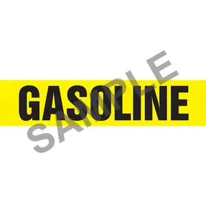 Gasoline Pipe Marker - ASME/ANSI - Self-Stick, Vinyl, 1.5" x 8", Yellow Main Image