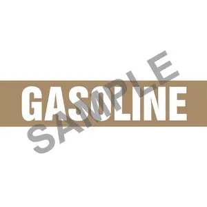Gasoline Pipe Marker - ASME/ANSI - Self-Stick, Vinyl, 1" x 8", Brown Main Image