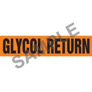 Glycol Return Pipe Marker - ASME/ANSI - Self-Stick, Vinyl, 2.5" x 12", Orange Main Image