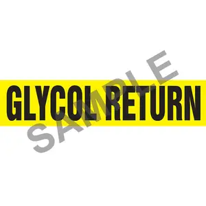 Glycol Return Pipe Marker - ASME/ANSI - Self-Stick, Vinyl, 1" x 8", Yellow Main Image