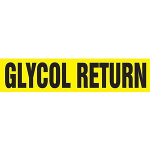 Glycol Return Pipe Marker - ASME/ANSI - Self-Stick, Vinyl, 2.5" x 12", Yellow Main Image