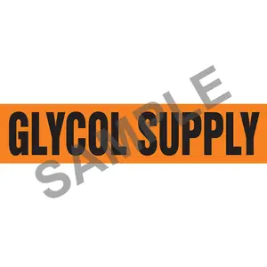 Glycol Supply Pipe Marker - ASME/ANSI - Self-Stick, Vinyl, 2.5" x 12", Orange Main Image
