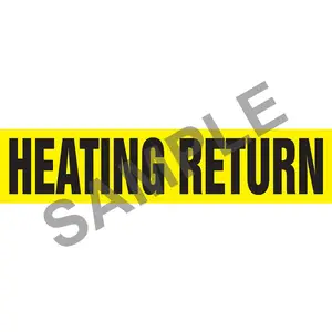 Heating Return Pipe Marker - ASME/ANSI - Self-Stick, Vinyl, 2.5" x 12", Yellow Main Image