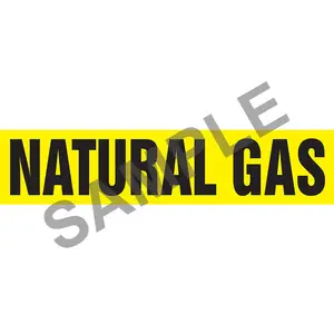 Natural Gas Pipe Marker - ASME/ANSI - Self-Stick, Vinyl, 2.5" x 12", Yellow Main Image
