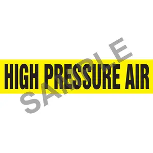High Pressure Air Pipe Marker - ASME/ANSI - Self-Stick, Vinyl, 1" x 8", Yellow Main Image