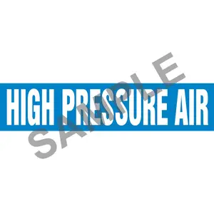 High Pressure Air Pipe Marker - ASME/ANSI - Self-Stick, Vinyl, 1" x 8", Blue Main Image