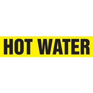Hot Water Pipe Marker - ASME/ANSI - Snap Tite, 6" x 8", Yellow Main Image