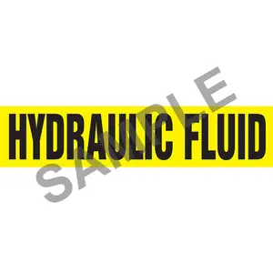 Hydraulic Fluid Pipe Marker - ASME/ANSI - Self-Stick, Vinyl, 1" x 8", Yellow Main Image