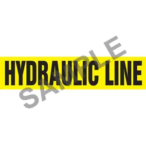 Hydraulic Line Pipe Marker - ASME/ANSI - Self-Stick, Vinyl, 1.5" x 8", Yellow Main Image