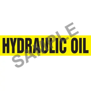 Hydraulic Oil Pipe Marker - ASME/ANSI - Self-Stick, Vinyl, 1" x 8", Yellow Main Image