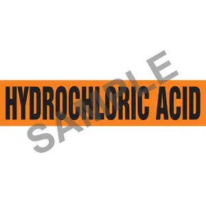 Hydraulic Acid Pipe Marker - ASME/ANSI - Self-Stick, Vinyl, 1" x 8", Orange Main Image
