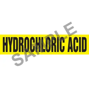 Hydraulic Acid Pipe Marker - ASME/ANSI - Self-Stick, Vinyl, 2.5" x 12", Yellow Main Image