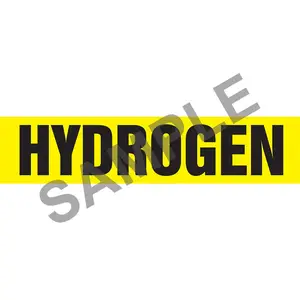 Hydrogen Pipe Marker - ASME/ANSI - Self-Stick, Vinyl, 2.5" x 12", Yellow Main Image