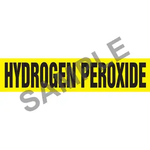 Hydrogen Peroxide Pipe Marker - ASME/ANSI - Self-Stick, Vinyl, 2.5" x 12", Yellow Main Image