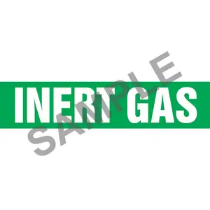 Inert Gas Pipe Marker - ASME/ANSI - Self-Stick, Vinyl, 1" x 8", Green Main Image