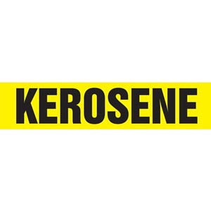 Kerosene Pipe Marker - ASME/ANSI - Self-Stick, Vinyl, 2.5" x 12", Yellow Main Image