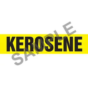Kerosene Pipe Marker - ASME/ANSI - Self-Stick, Vinyl, 4" x 24", Yellow Main Image