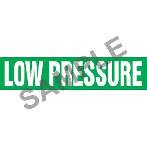 Low Pressure Pipe Marker - ASME/ANSI - Self-Stick, Vinyl, 1.5" x 8", Green Main Image