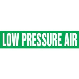 Low Pressure Air Pipe Marker - ASME/ANSI - Self-Stick, Vinyl, 1.5" x 8", Green Main Image