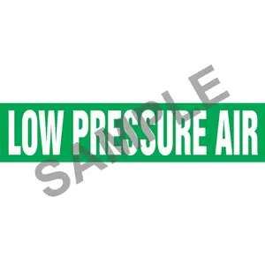 Low Pressure Air Pipe Marker - ASME/ANSI - Self-Stick, Vinyl, 1.5" x 8", Green Main Image