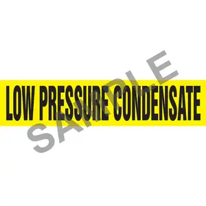 Low Pressure Condensate Pipe Marker - ASME/ANSI - Self-Stick, Vinyl, 2.5" x 12", Yellow Main Image