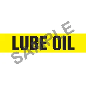 Lube Oil Pipe Marker - ASME/ANSI - Self-Stick, Vinyl, 1" x 8", Yellow Main Image