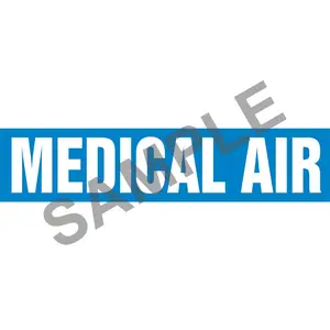 Medical Air Pipe Marker - ASME/ANSI - Self-Stick, Vinyl, 2.5" x 12", Blue Main Image