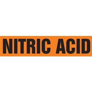 Nitric Acid Pipe Marker - ASME/ANSI - Self-Stick, Vinyl, 2.5" x 12", Orange Main Image