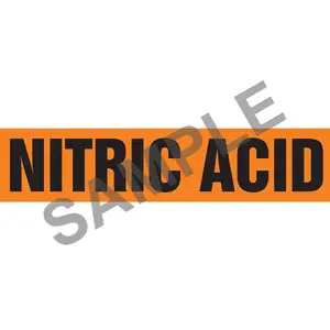 Nitric Acid Pipe Marker - ASME/ANSI - Self-Stick, Vinyl, 2.5" x 12", Orange Main Image