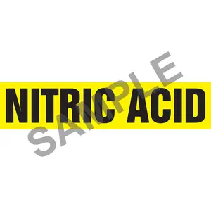 Nitric Acid Pipe Marker - ASME/ANSI - Self-Stick, Vinyl, 2.5" x 12", Yellow Main Image