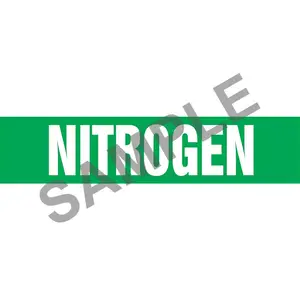 Nitrogen Pipe Marker - ASME/ANSI - Self-Stick, Vinyl, 4" x 24", Green Main Image
