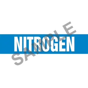 Nitrogen Pipe Marker - ASME/ANSI - Self-Stick, Vinyl, 1" x 8", Blue Main Image